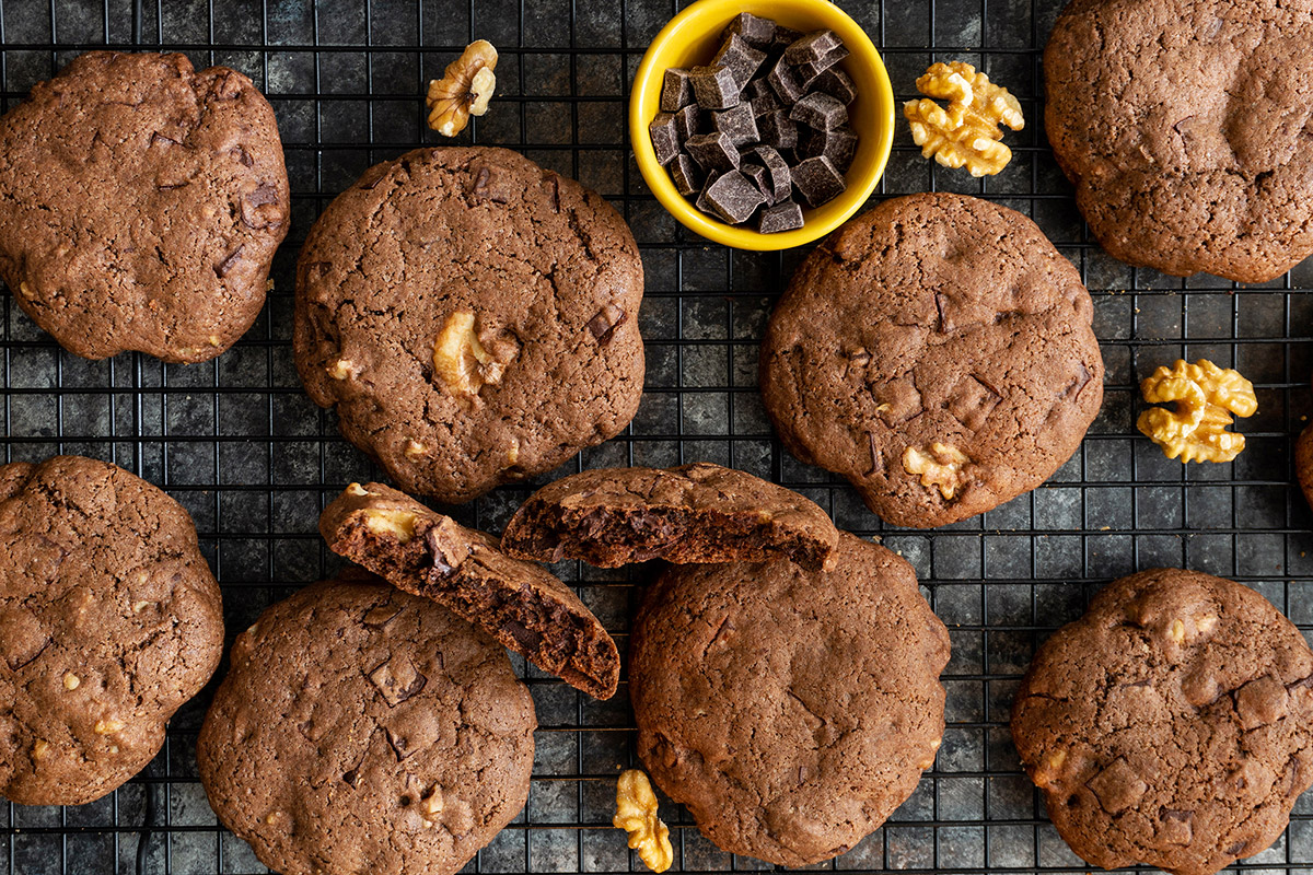 Biscuits style brownie et noix de Grenoble